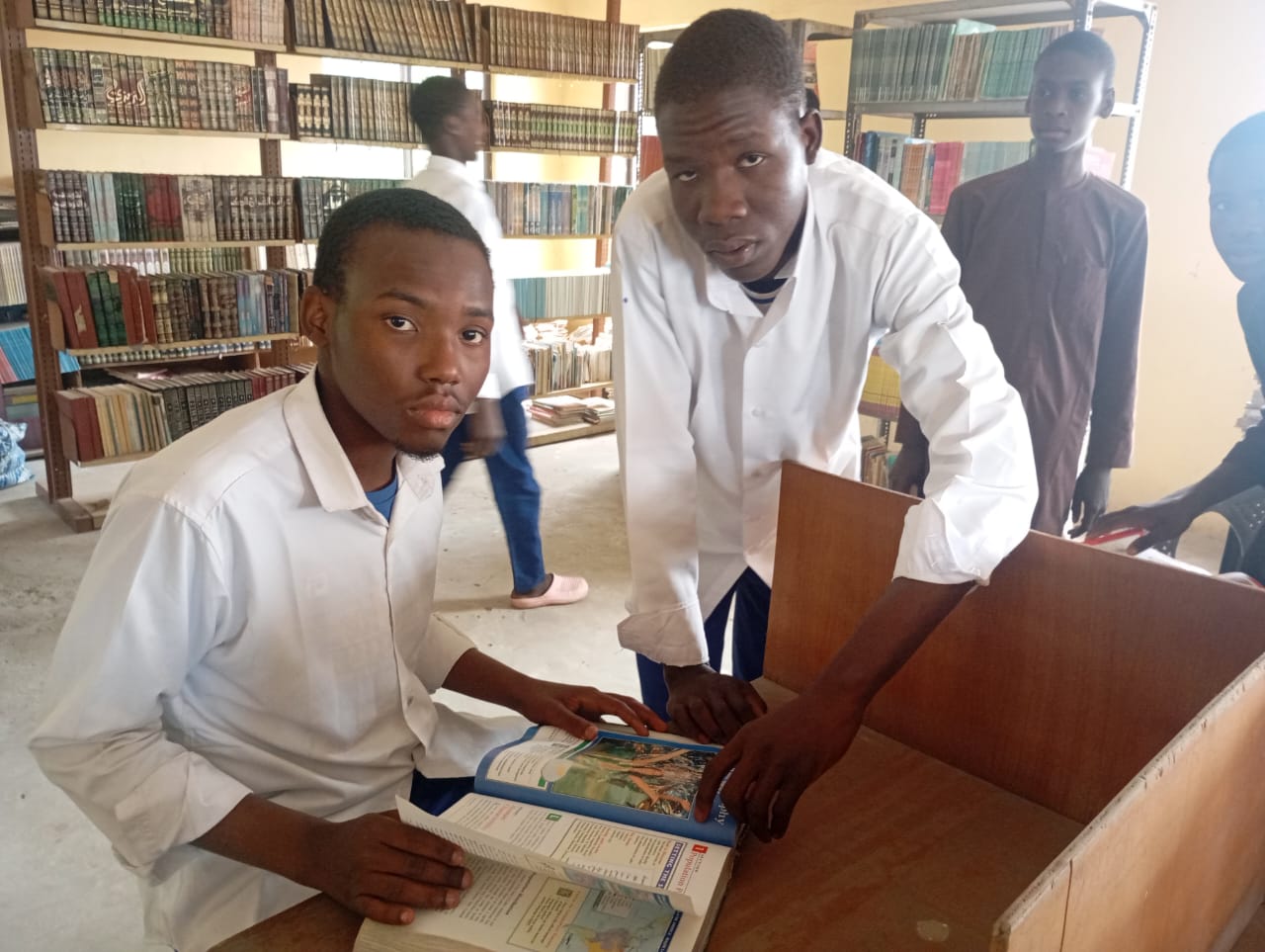 Students reading together